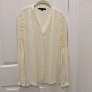 NWT $129 Antonio Melanie 100% silk shirt cream white XS